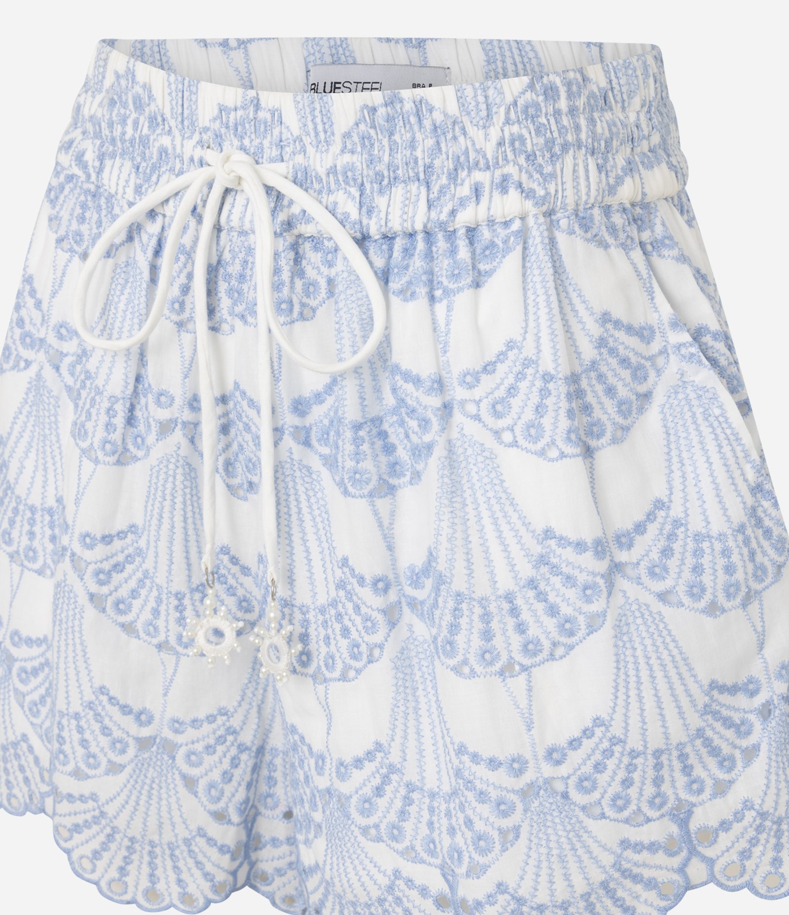 Short Runner com Elástico no Cós e Estampa Pontilhada Branco/Azul 7