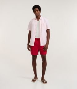 Bermuda de Banho em Peach Touch com Cós Elástico