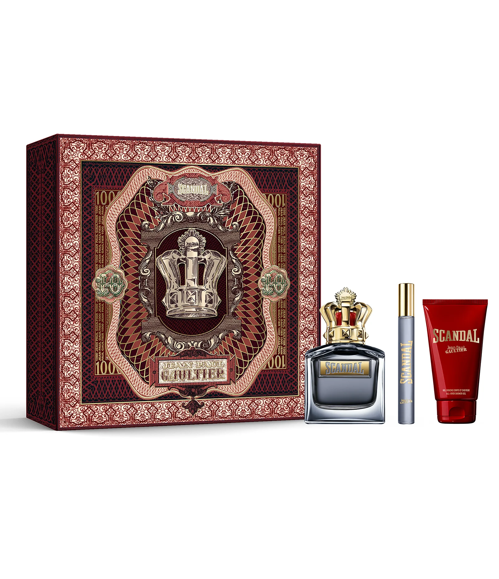 Kit Jean Paul Gaultier Perfume Scandal Eau de Toilette For Him 100ml + All Over Gel de Banho 75ml + Eau de Toilette For Him 10ml KIT 2