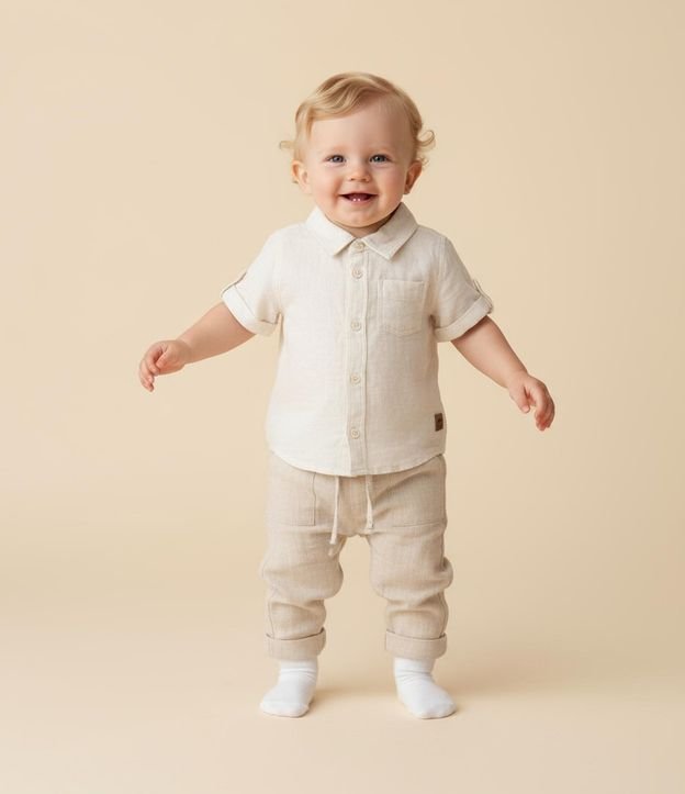 Cor: Bege | Tamanho: 6-9M