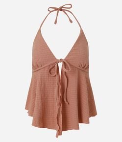 Blusa Texturizada com Amarração Frontal