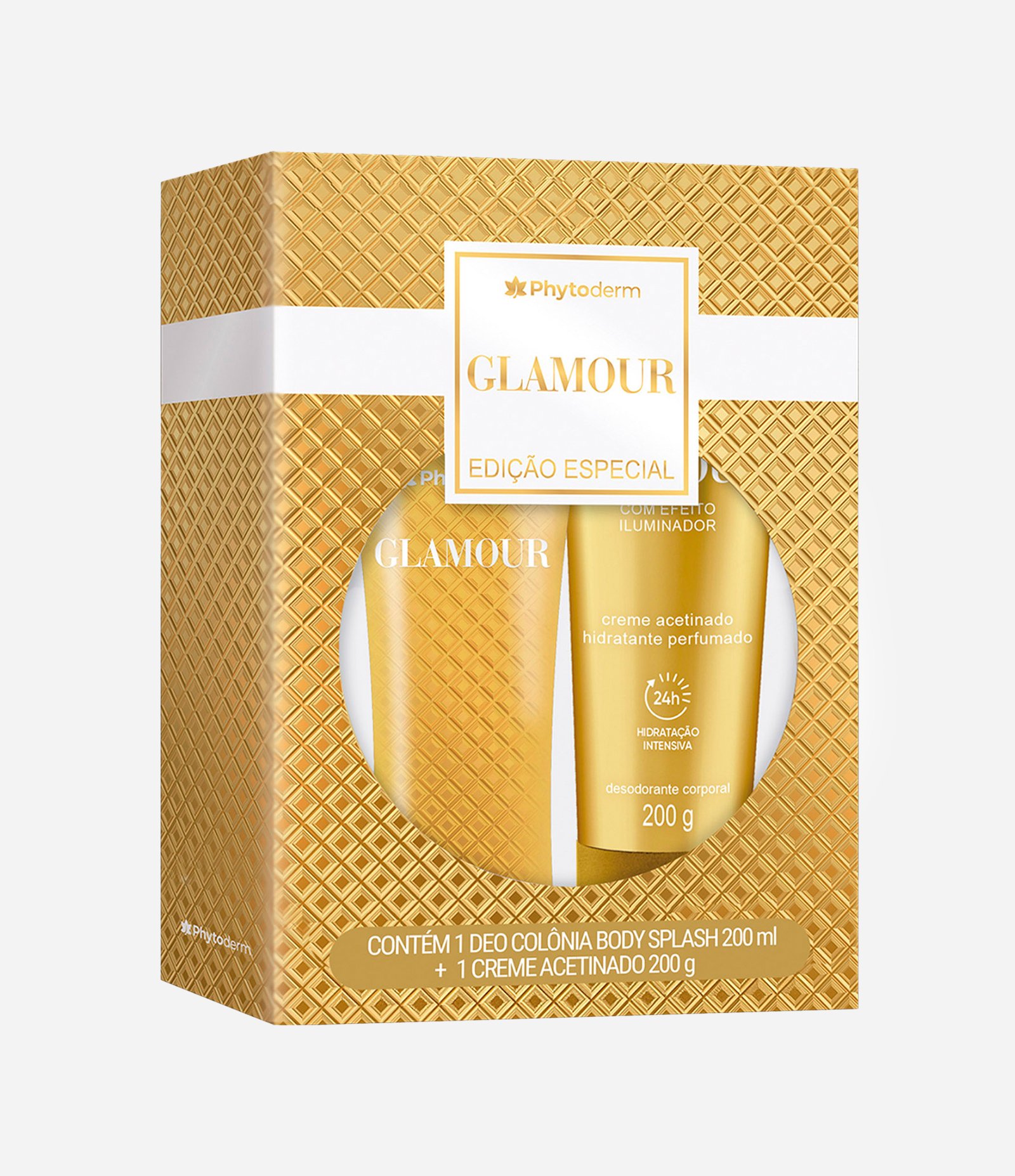 Kit Phytoderm Glamour Colônia Splash 200ml + Creme Acetinado 200g KIT 2