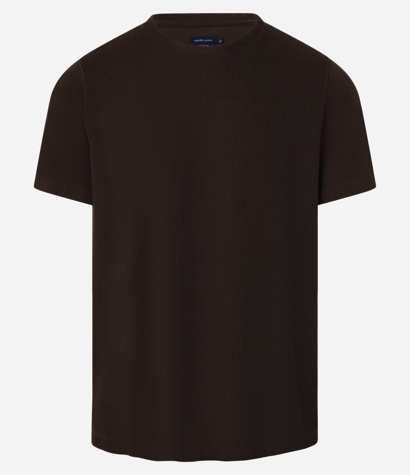 Camiseta Regular em Algodão Texturizado Marrom Escuro 5