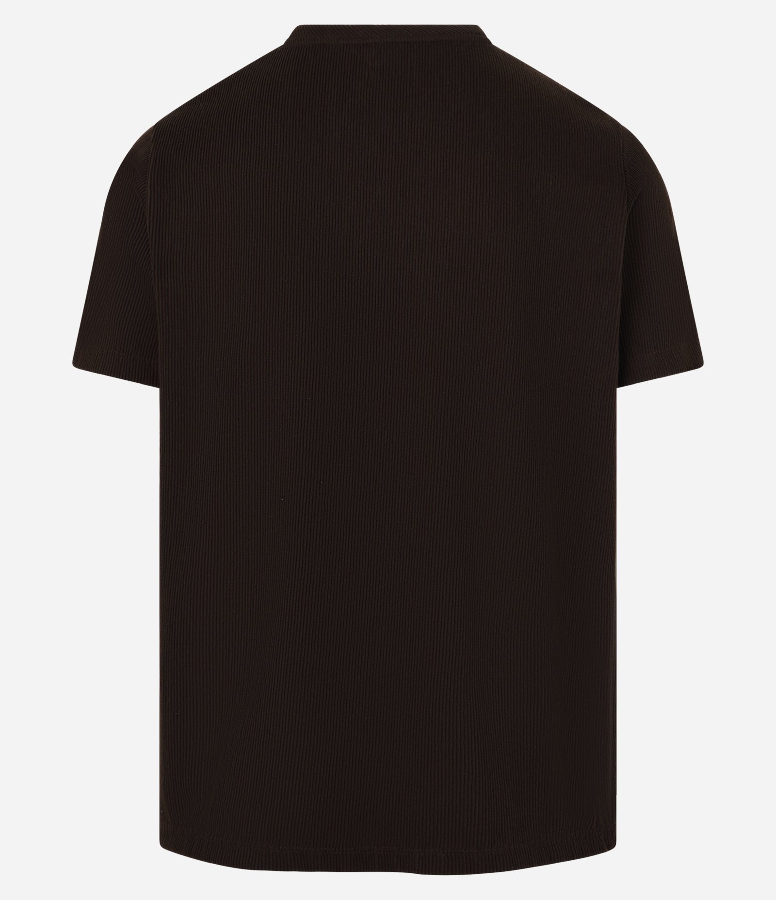 Camiseta Regular em Algodão Texturizado Marrom Escuro 6