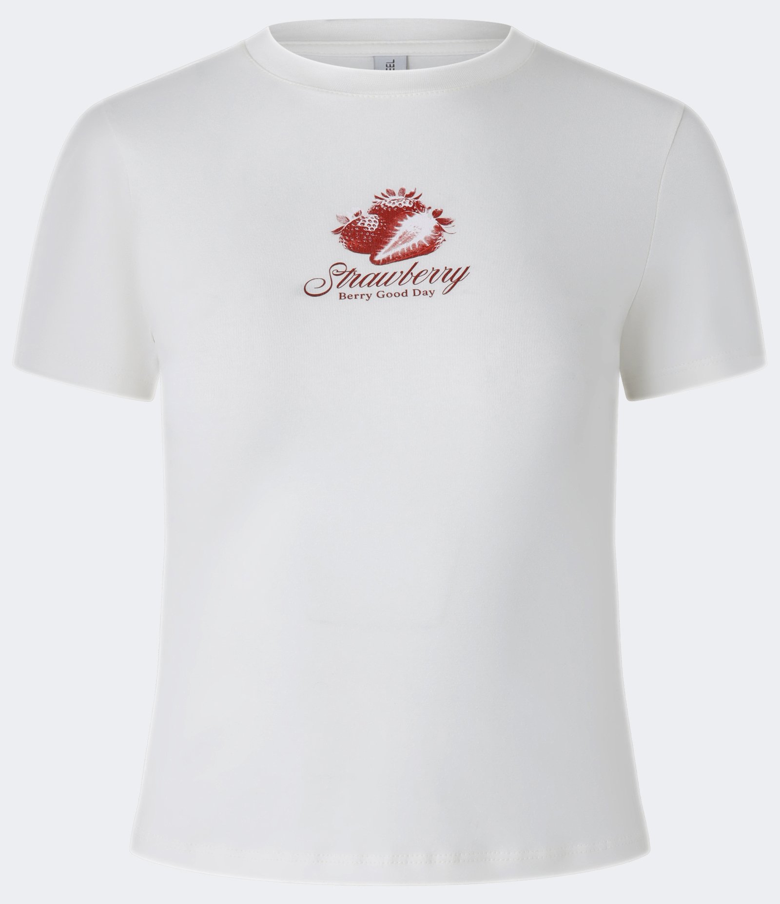 Blusa Baby Look em Algodão com Estampa de Moranguinho Branco 6