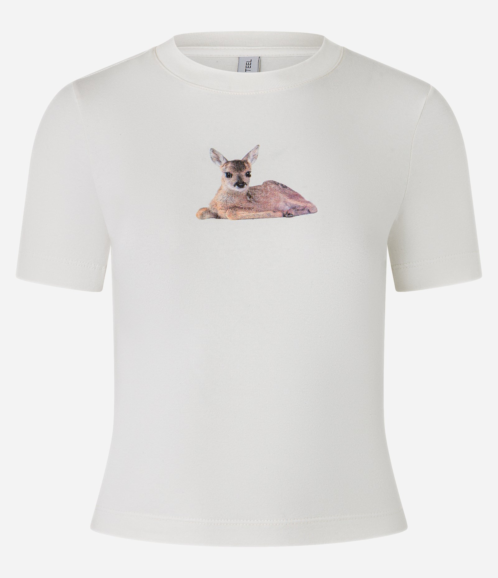Blusa New T-shirt em Algodão com Estampa Veadinho Branco 4