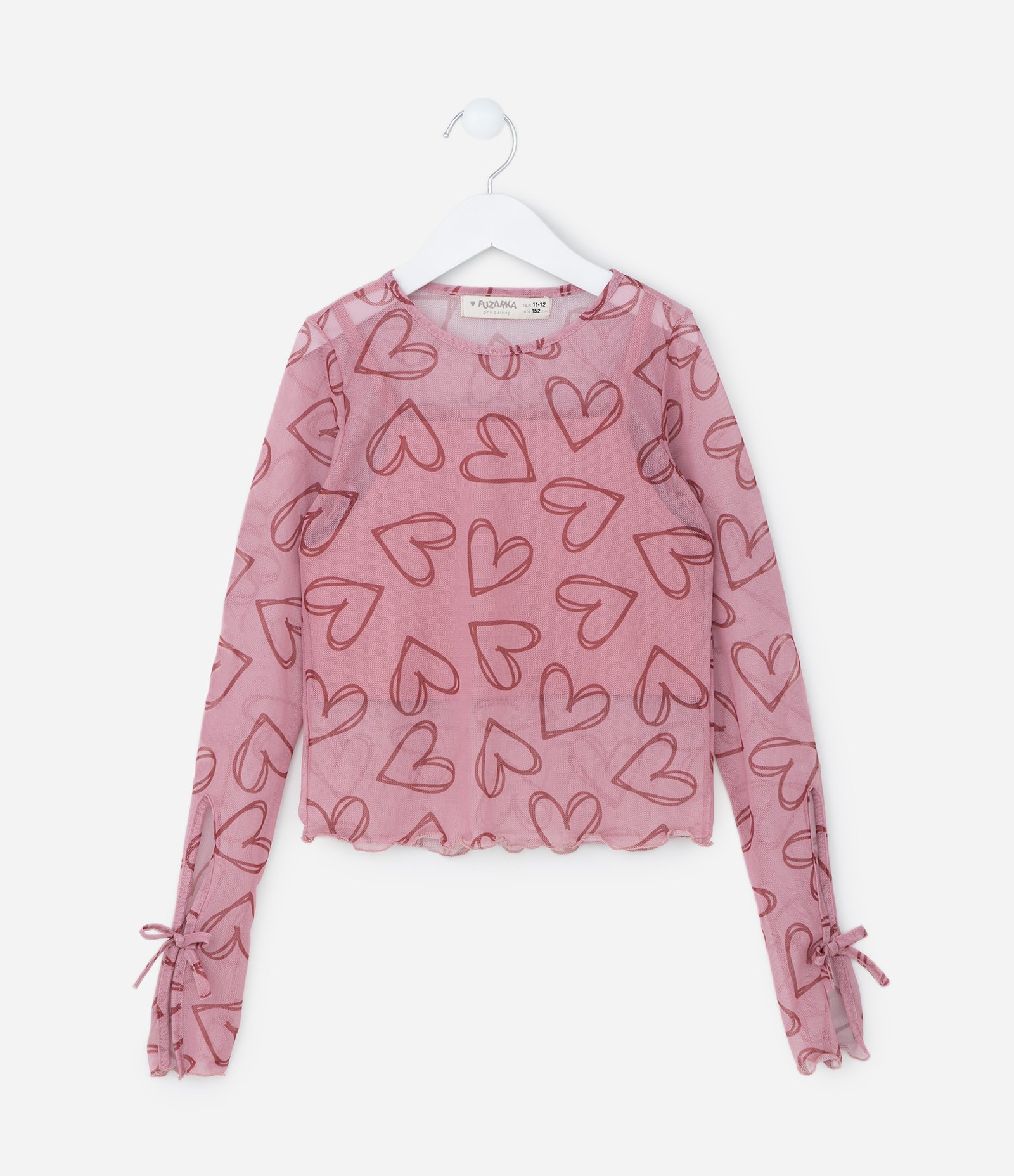 Blusa Infantil com Sobreposição e Lacinhos nas Mangas - Tam 5 a 14 Anos Rosa 1