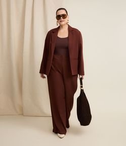 Calça Wide Leg Alfaiatada em Viscose Curve & Plus Size