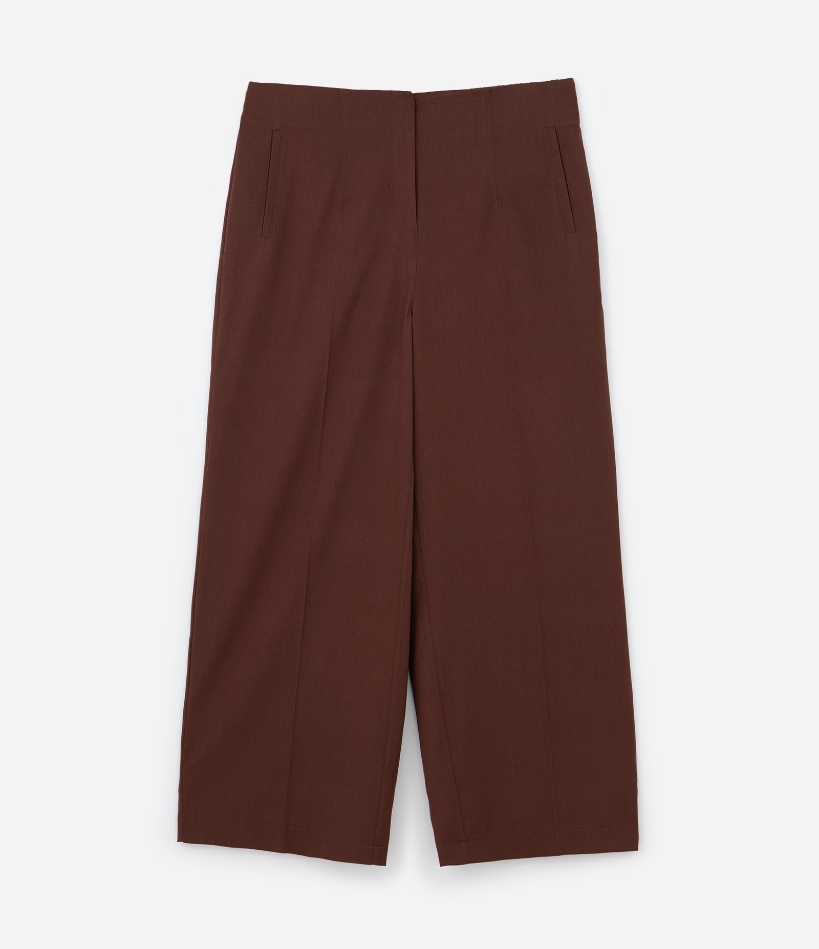 Calça Wide Leg Alfaiatada em Viscose Curve & Plus Size Marrom 6