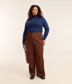 Calça Wide Leg Alfaiatada em Viscose Curve & Plus Size