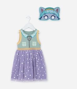 Vestido Infantil com Máscara Everest Patrulha Canina - Tam 1 a 6 Anos
