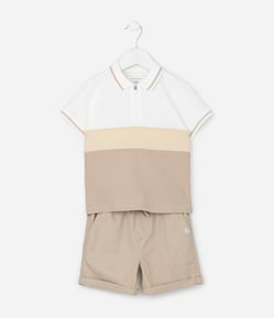 Conjunto Infantil em Piquet com Gola Polo - Tam 1 a 6 Anos