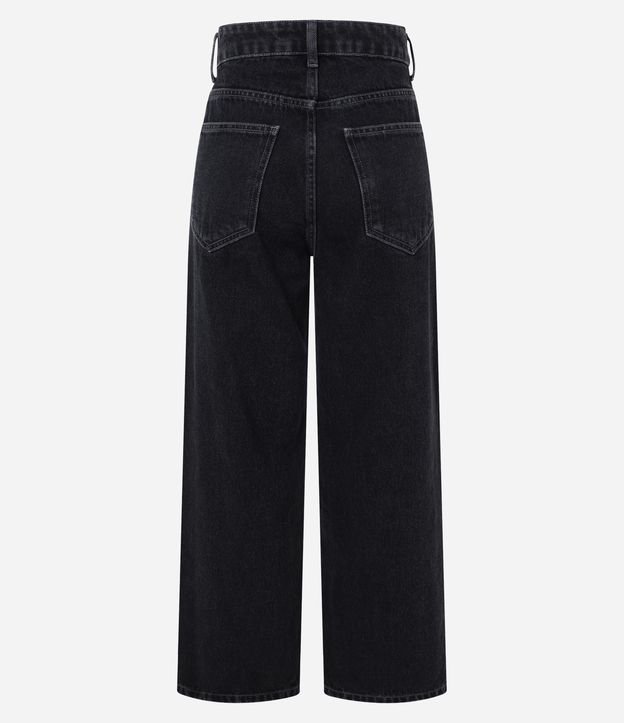 Calça Cropped Reta Jeans com Lavagem Clássica