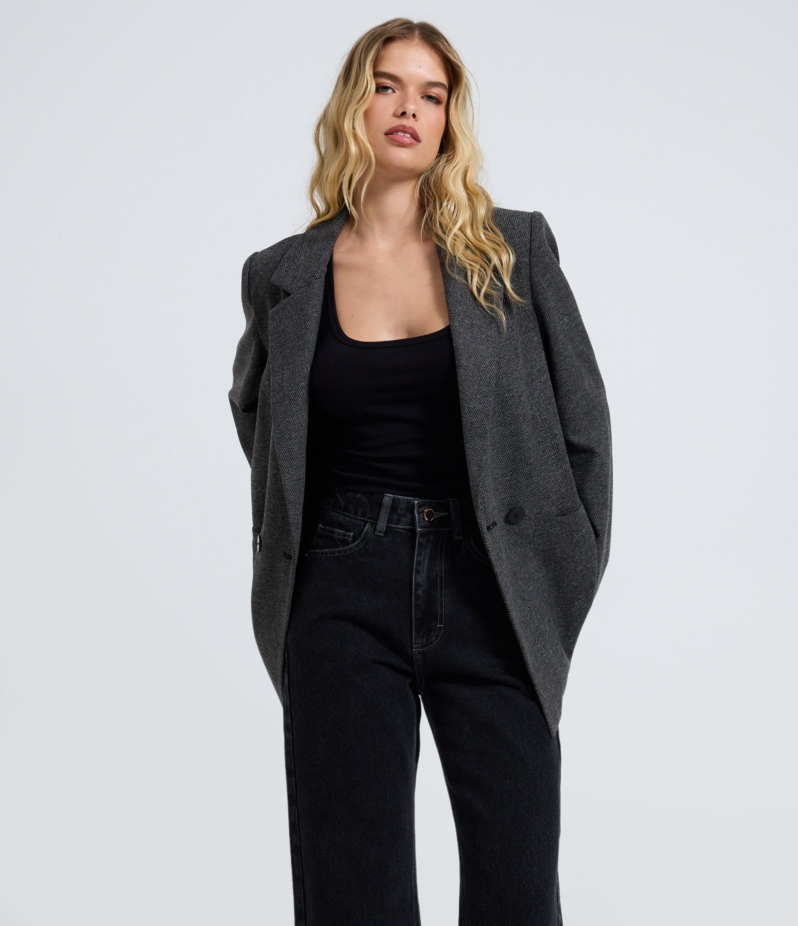 Calça Cropped Reta Jeans com Cintura Alta Preto 2