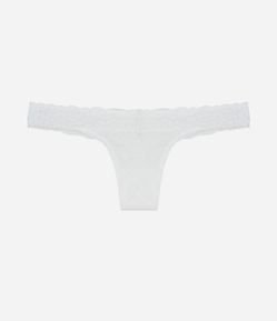 Calcinha Biquíni Fio em Renda Floral
