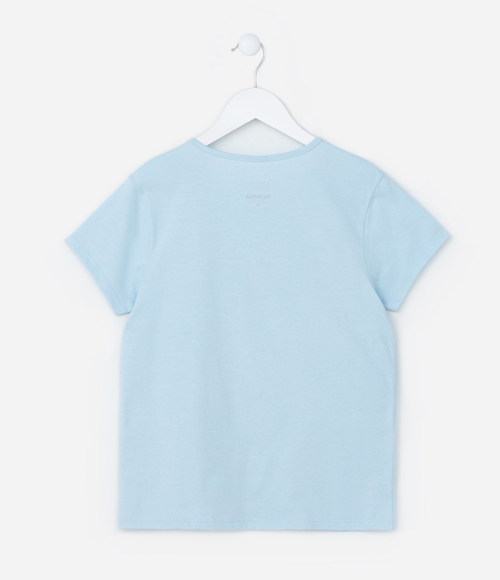 Camiseta Infantil com Estampa de Flor - Tam 5 a 14 Anos Azul 2