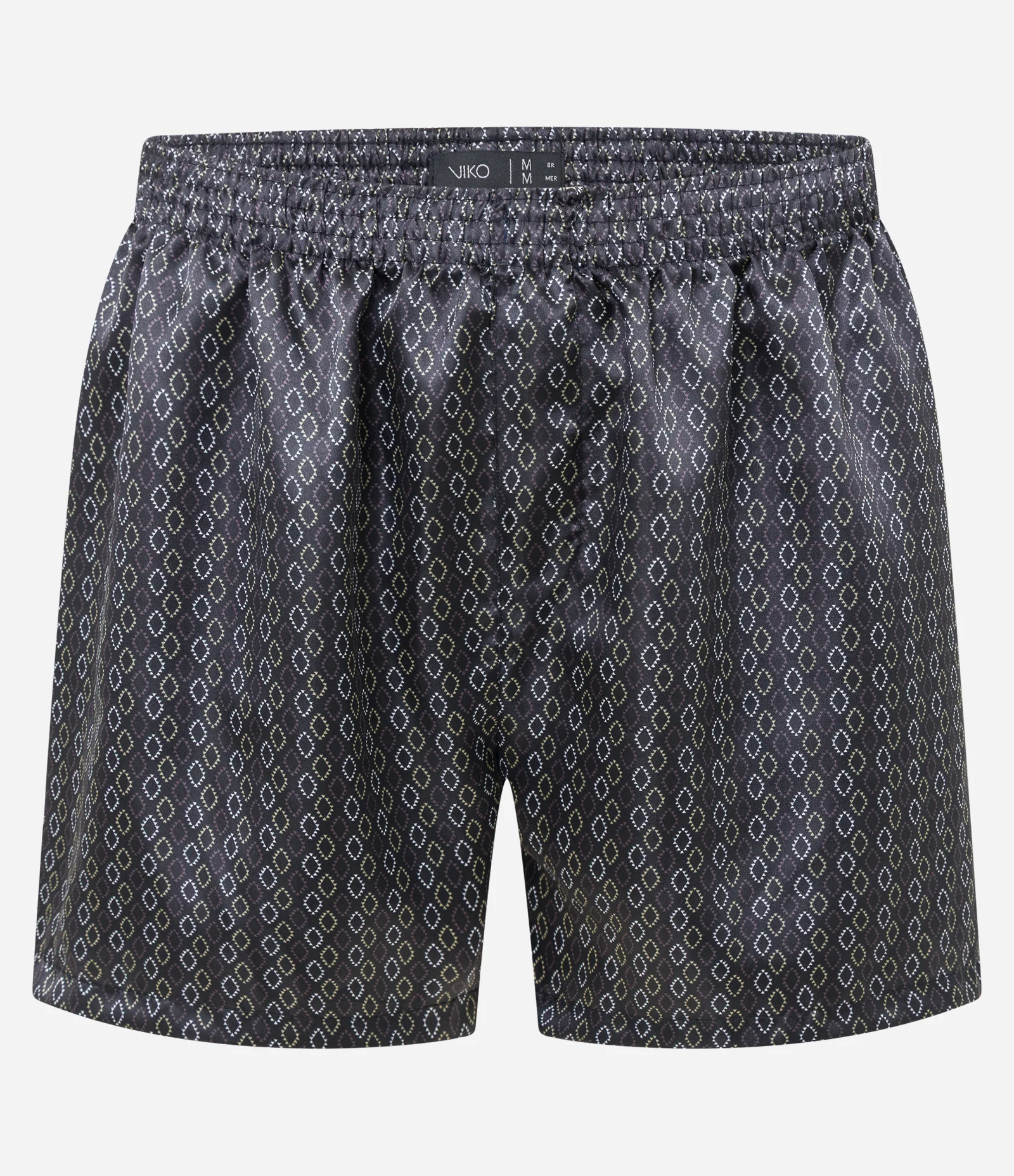 Cueca Samba Canção em Cetim com Estampa Preto 1