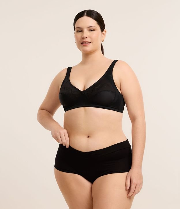 Calcinha Boyshort com Cós Aplicado Sobreposto Curve & Plus Size