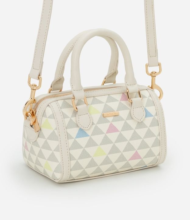 Bolsa Bowling Pequena com Estampa Triangular