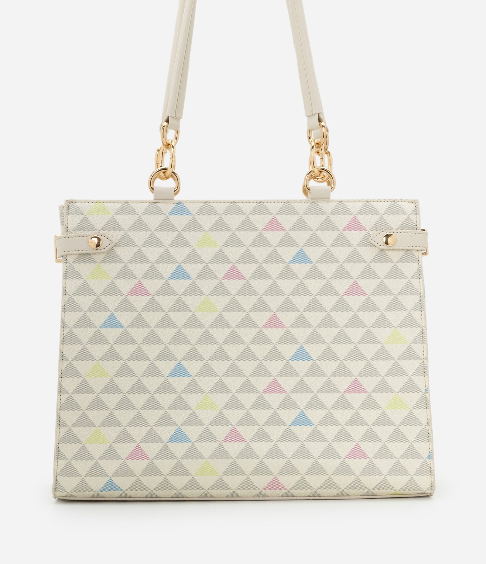 Bolsa Shopper Grande com Estampa Triangular Off White 4