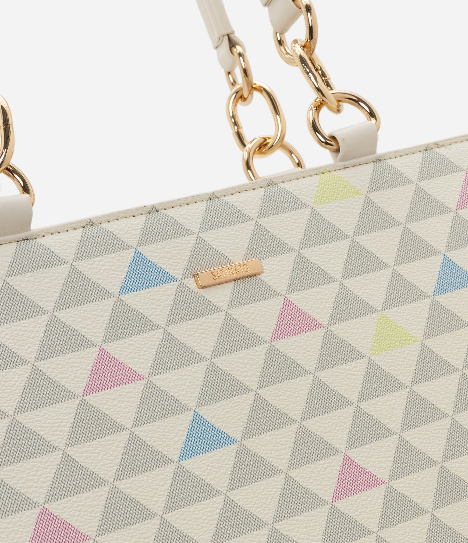 Bolsa Shopper Grande com Estampa Triangular Off White 5