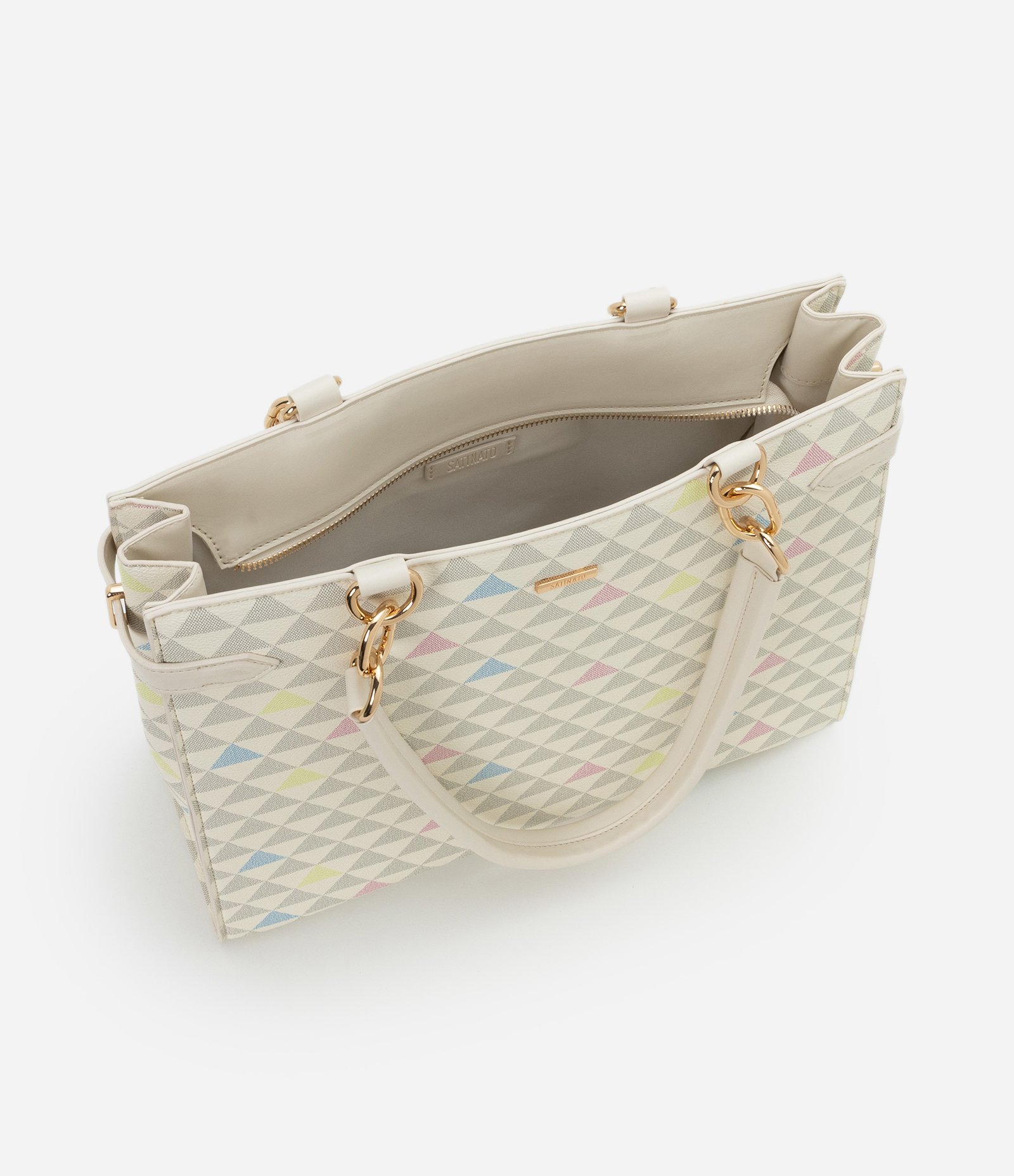 Bolsa Shopper Grande com Estampa Triangular Off White 6