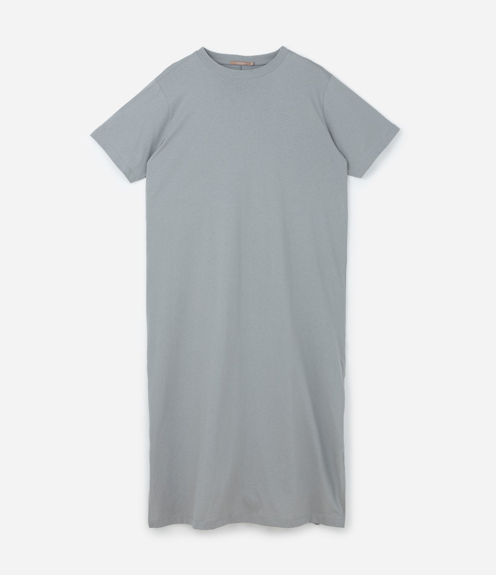 Vestido T-Shirt Midi em Malha Estonada Curve & Plus Size Cinza 5