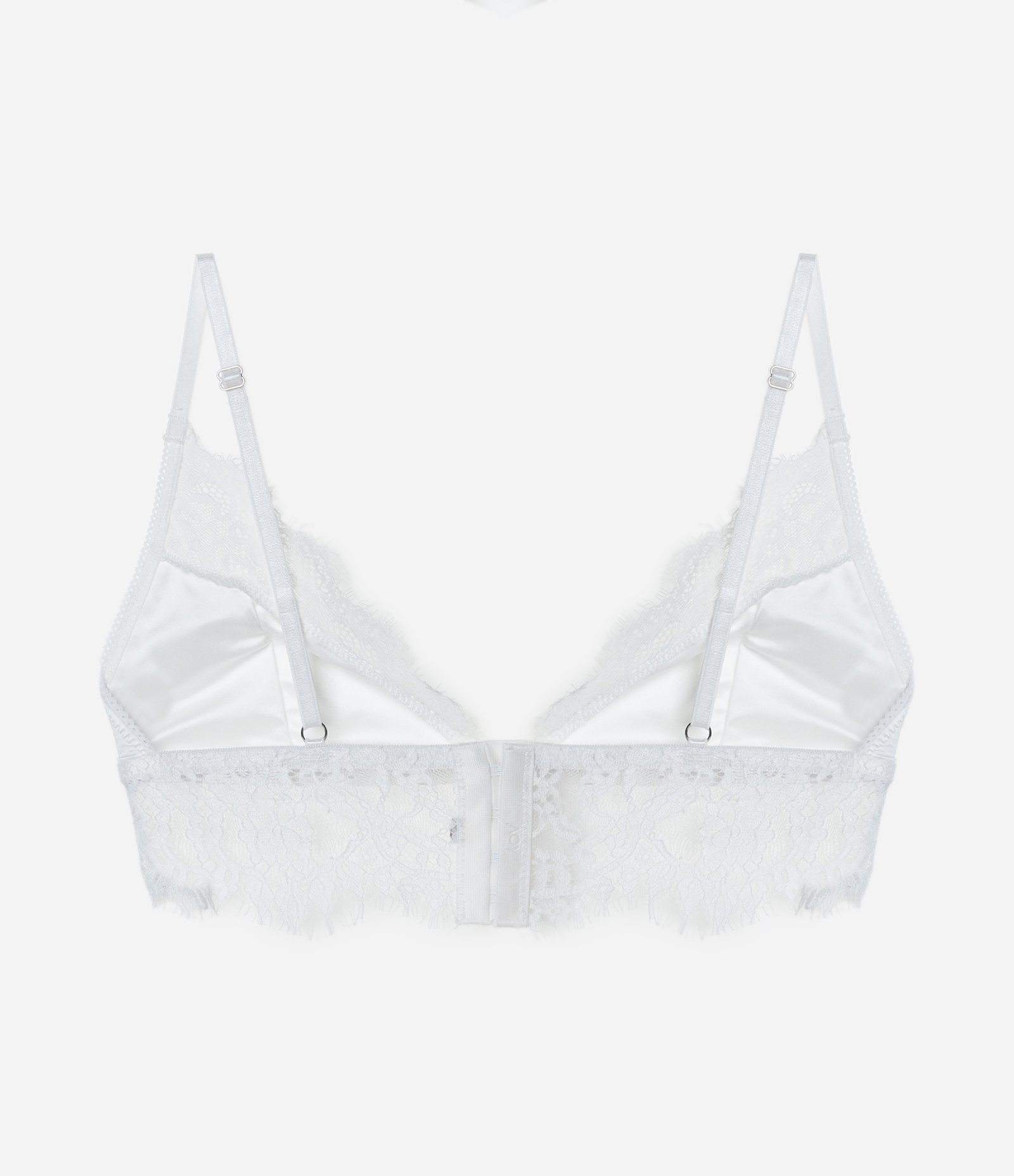 Sutiã Top em Microfibra com Renda e Recorte Acetinado Branco 6