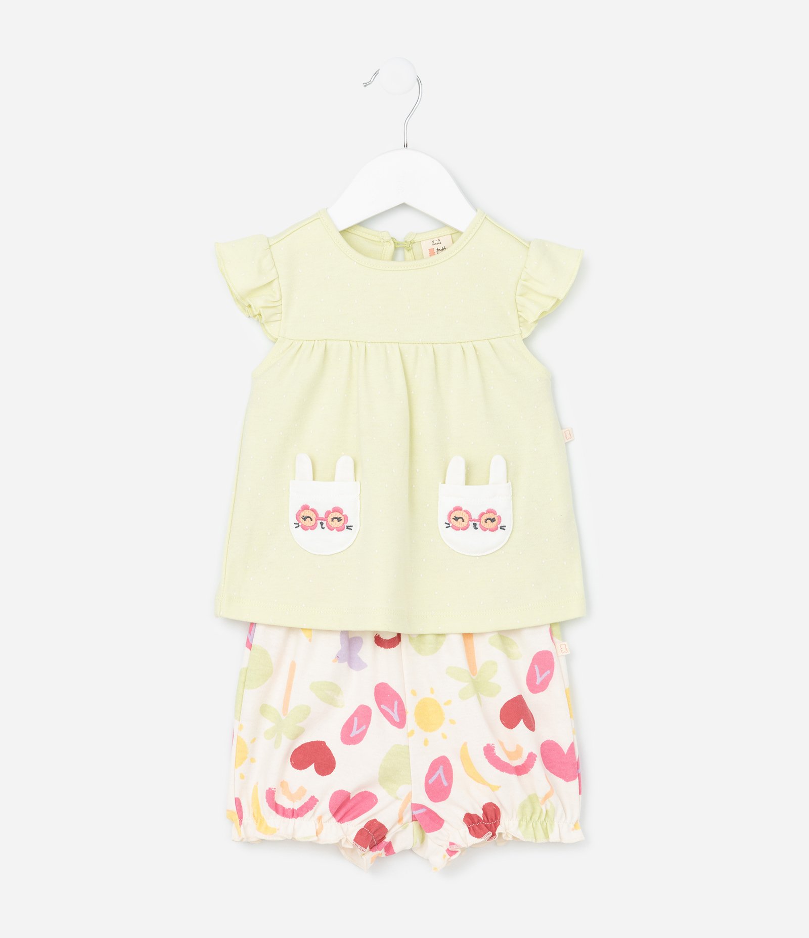 Conjunto Infantil com Estampa Divertida - Tam 0 a 18 Meses Verde 2