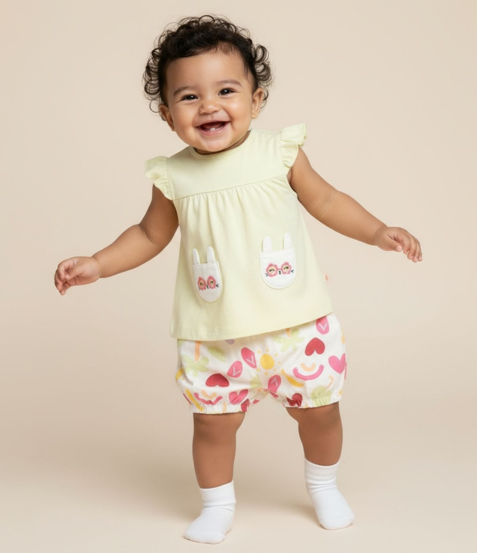 Conjunto Infantil com Estampa Divertida - Tam 0 a 18 Meses Verde 1