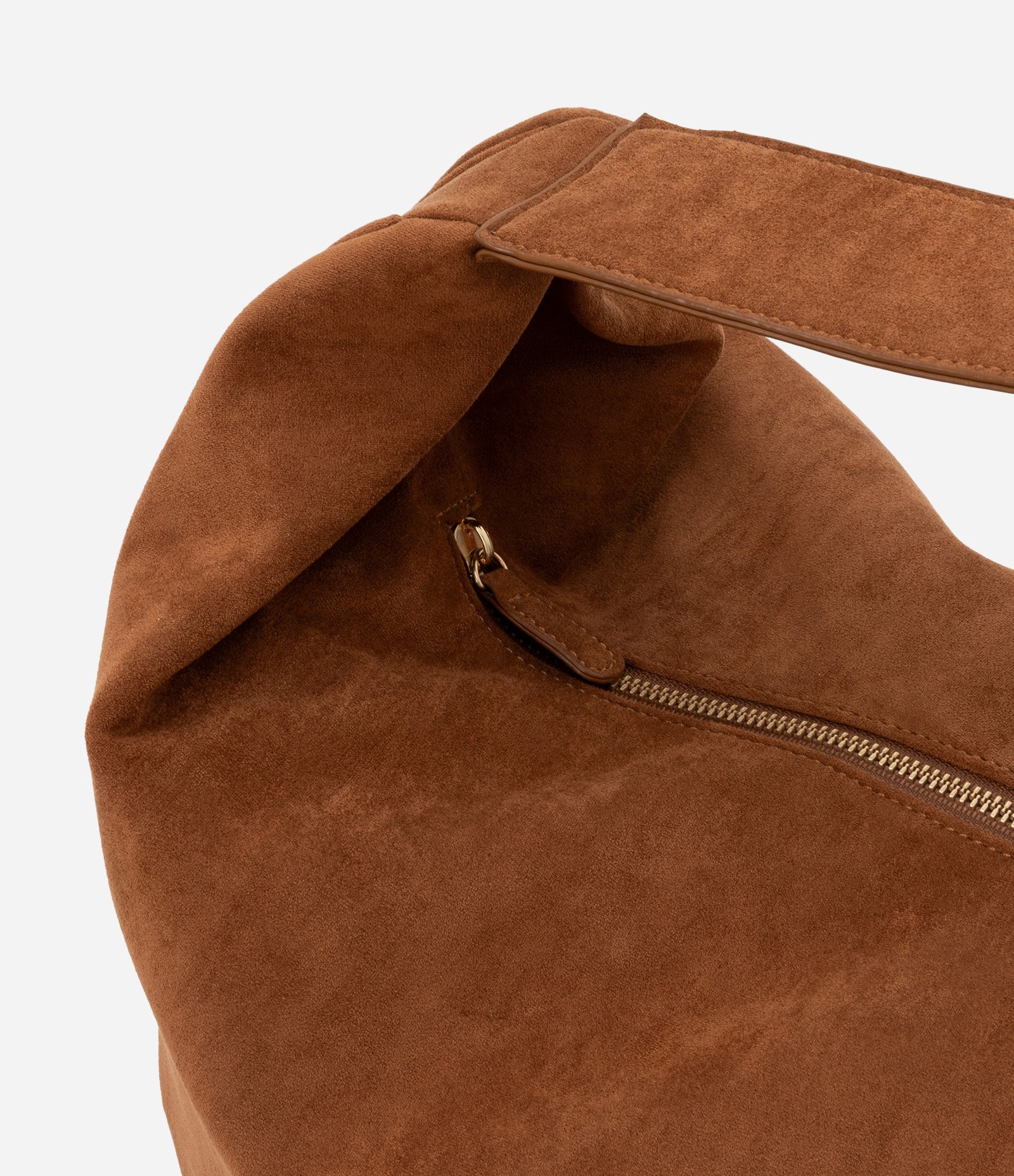 Bolsa Hobo Suede com Alça Larga Marrom 5