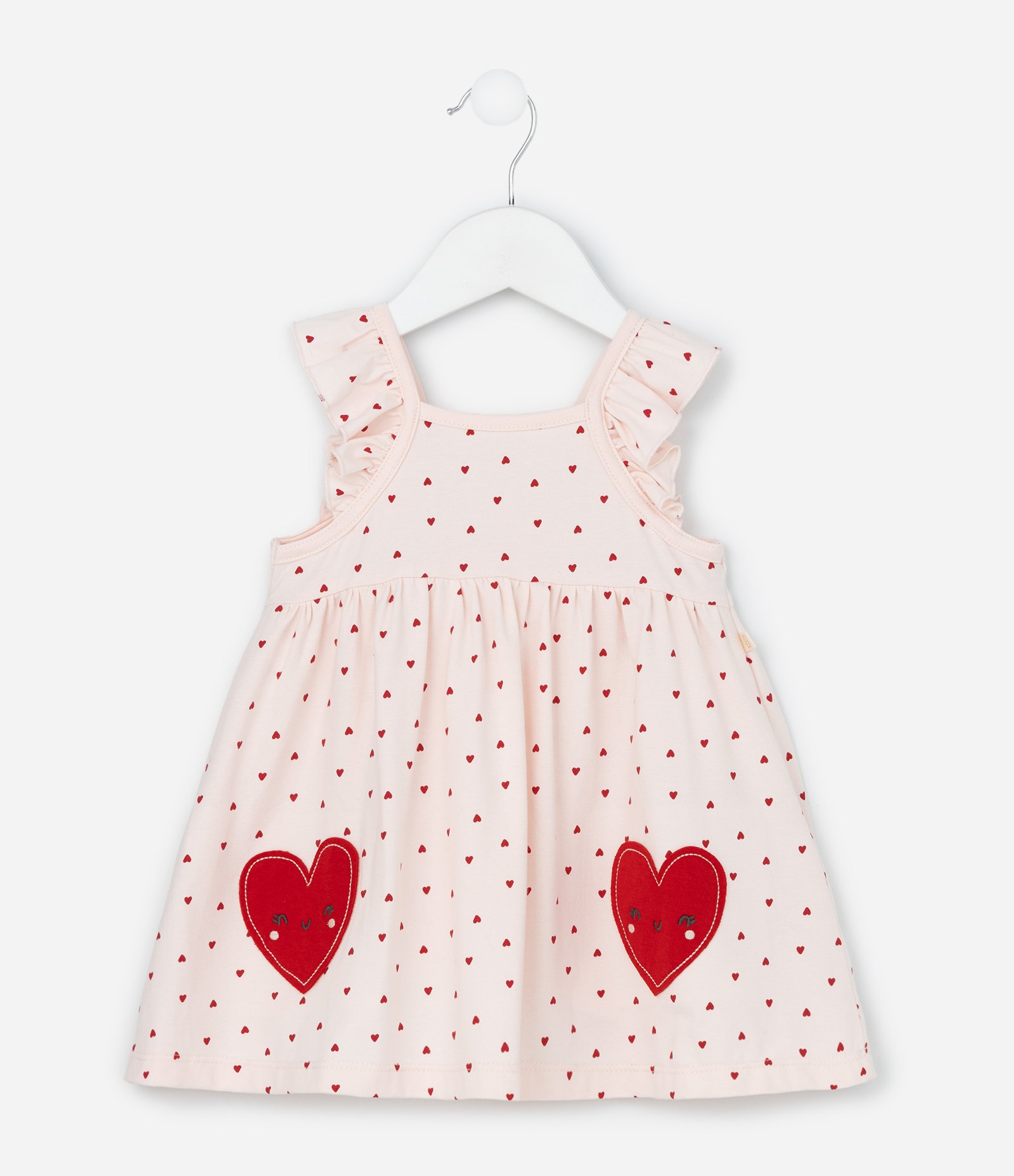 Vestido Infantil com Estampa de Corações com Calcinha - Tam 0 a 18 meses Rosa 3