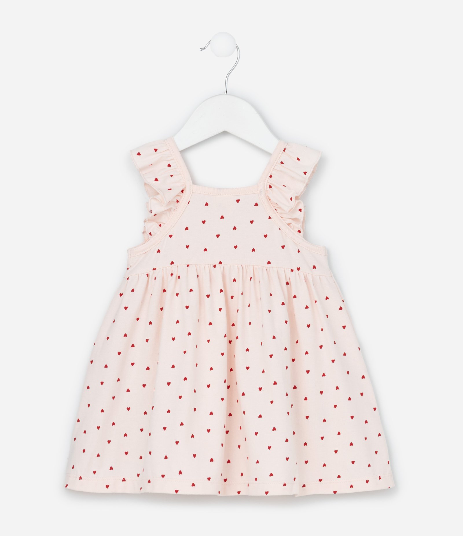 Vestido Infantil com Estampa de Corações com Calcinha - Tam 0 a 18 meses Rosa 4