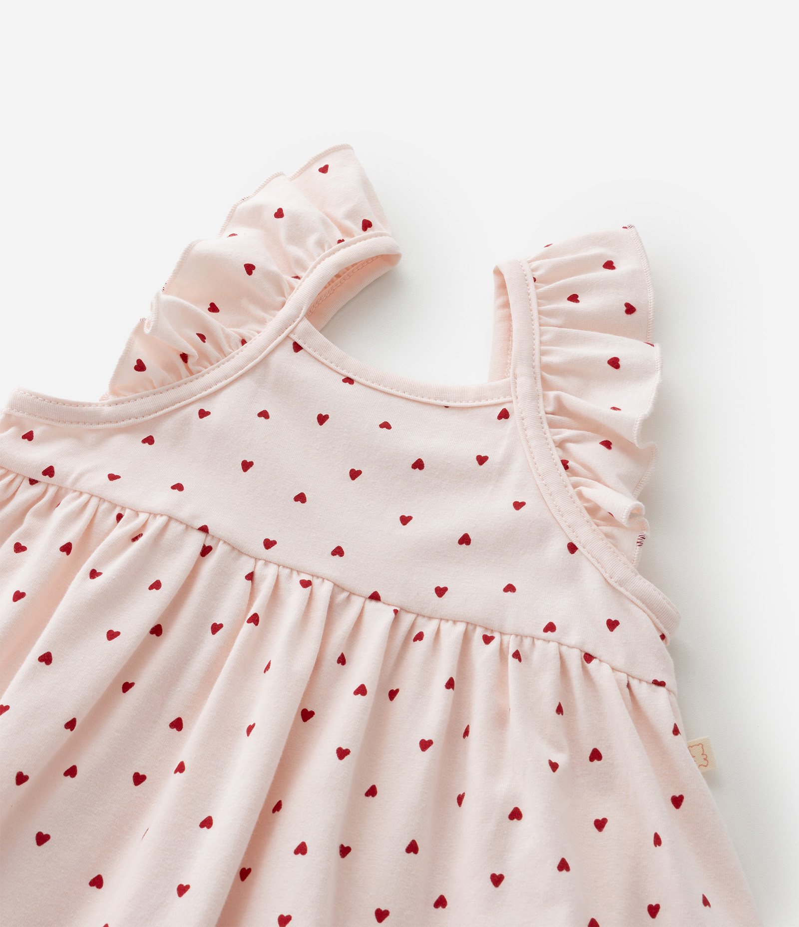 Vestido Infantil com Estampa de Corações com Calcinha - Tam 0 a 18 meses Rosa 6