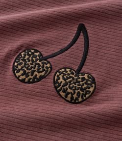 Blusa Fio Tinto e Cereja com Manga Dobrada Curve & Plus Size