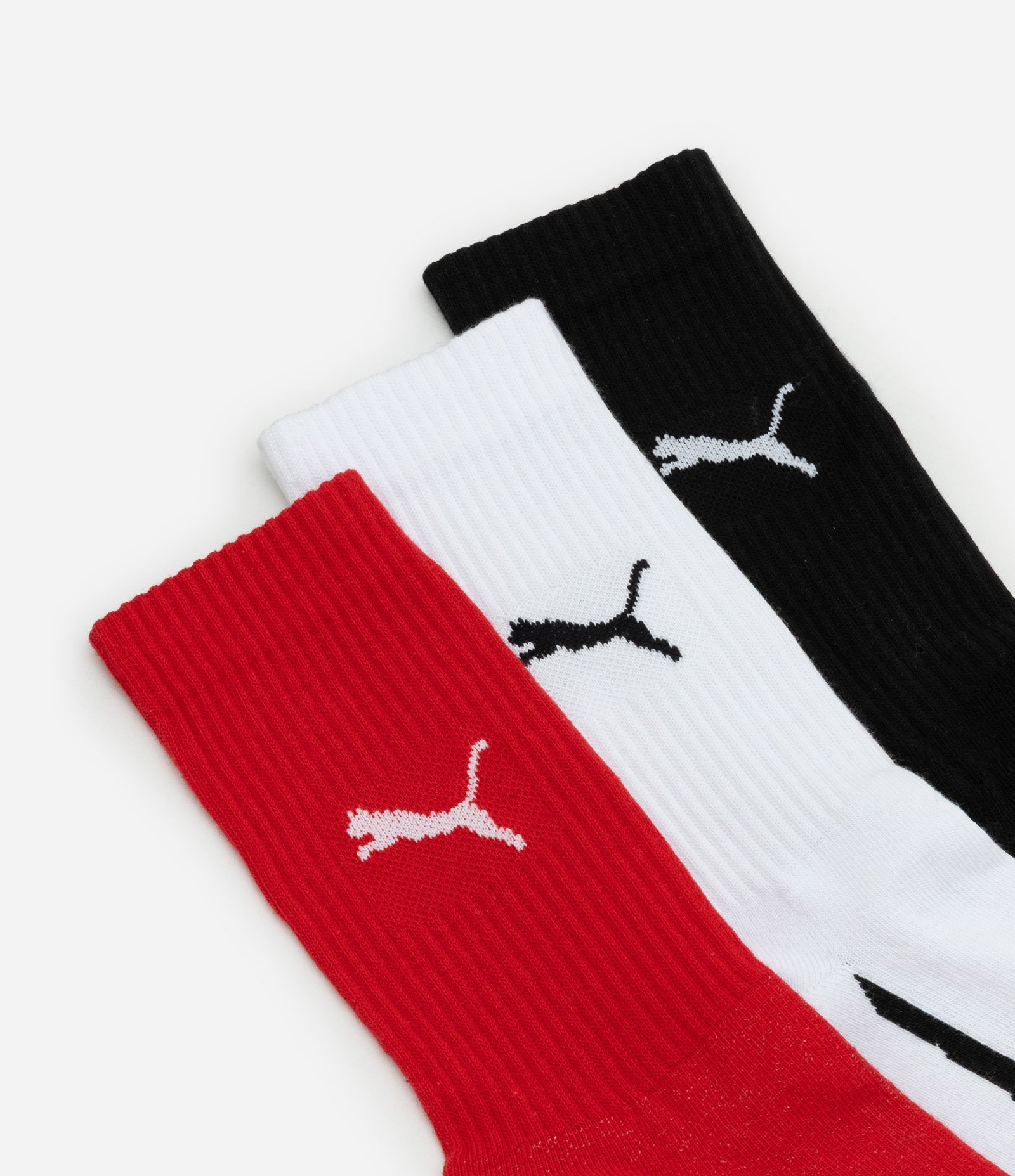 Kit 03 Meias Cano Longo Racing Puma Vermelho/Branco/Preto 5