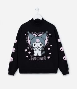 Casaco Infantil em Moletom com Estampa da Kuromi - Tam 5 a 14 Anos