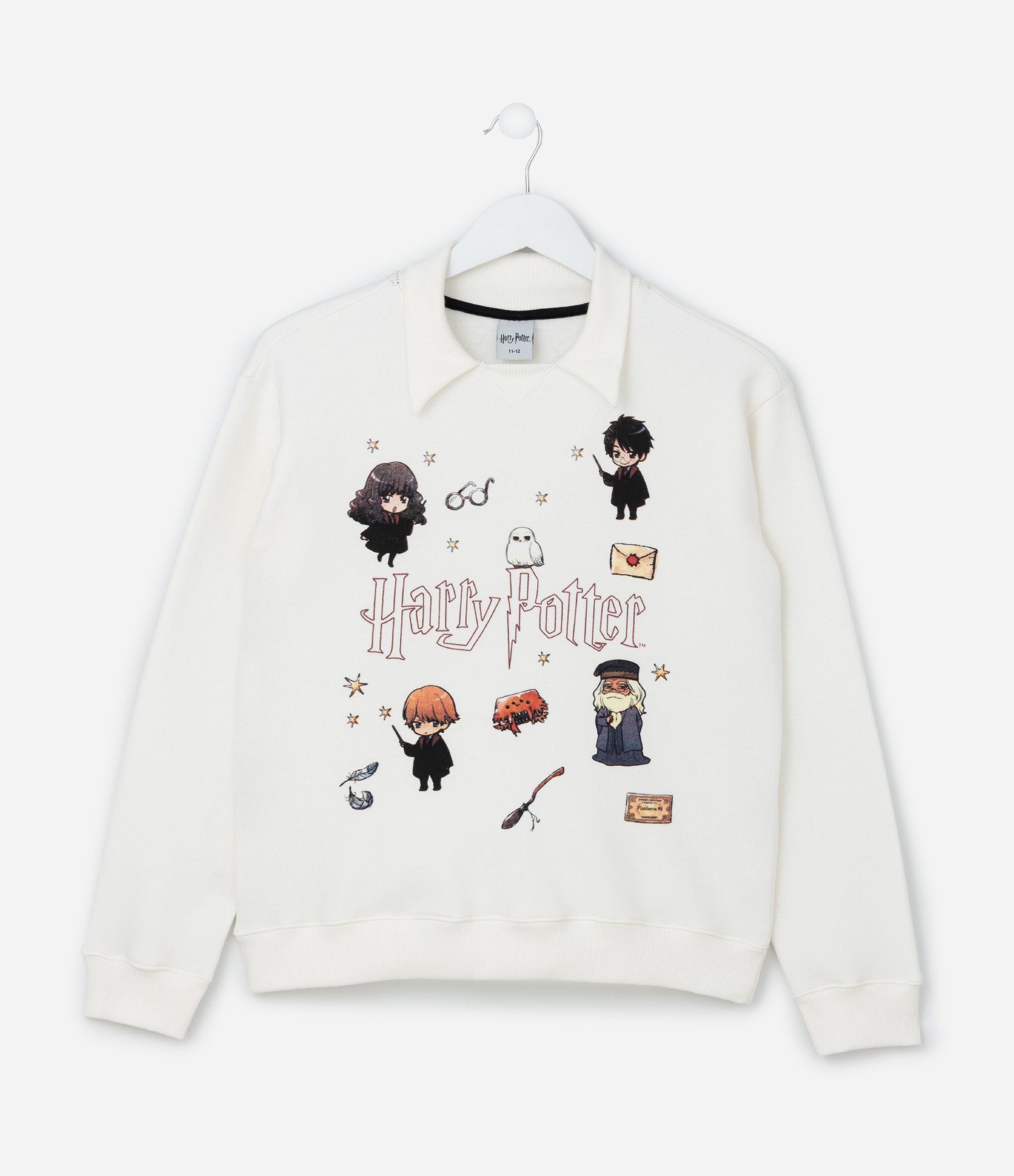 Casaco Infantil com Estampa Harry Potter - Tam 5 a 14 Anos Off White 1