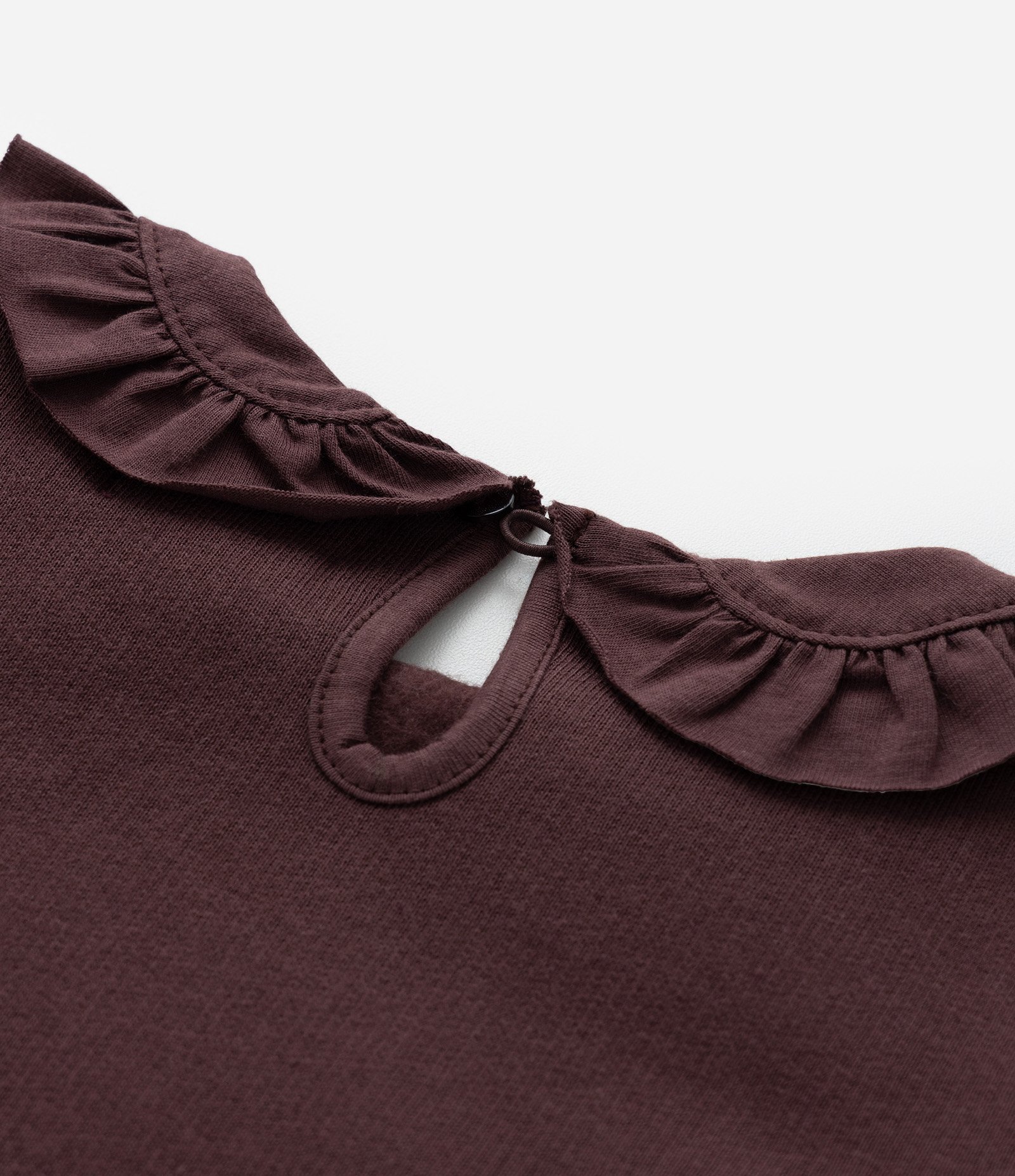 Casaco Infantil com Babado e Estampa Flores - Tam 1 a 6 Anos Marrom 4