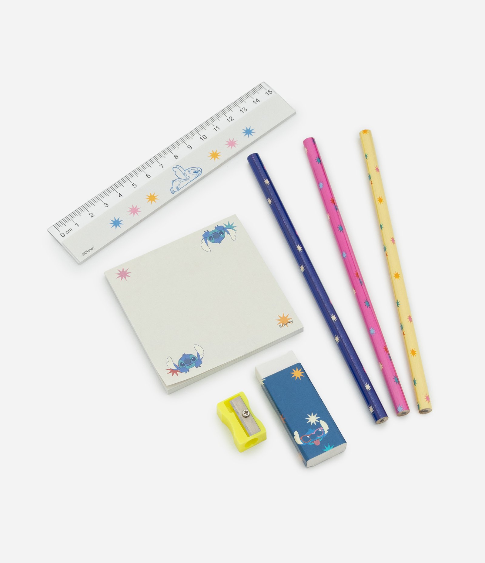 Kit Papelaria Stitch com Necessaire Cadernos Lápis e Outros Multicores 7