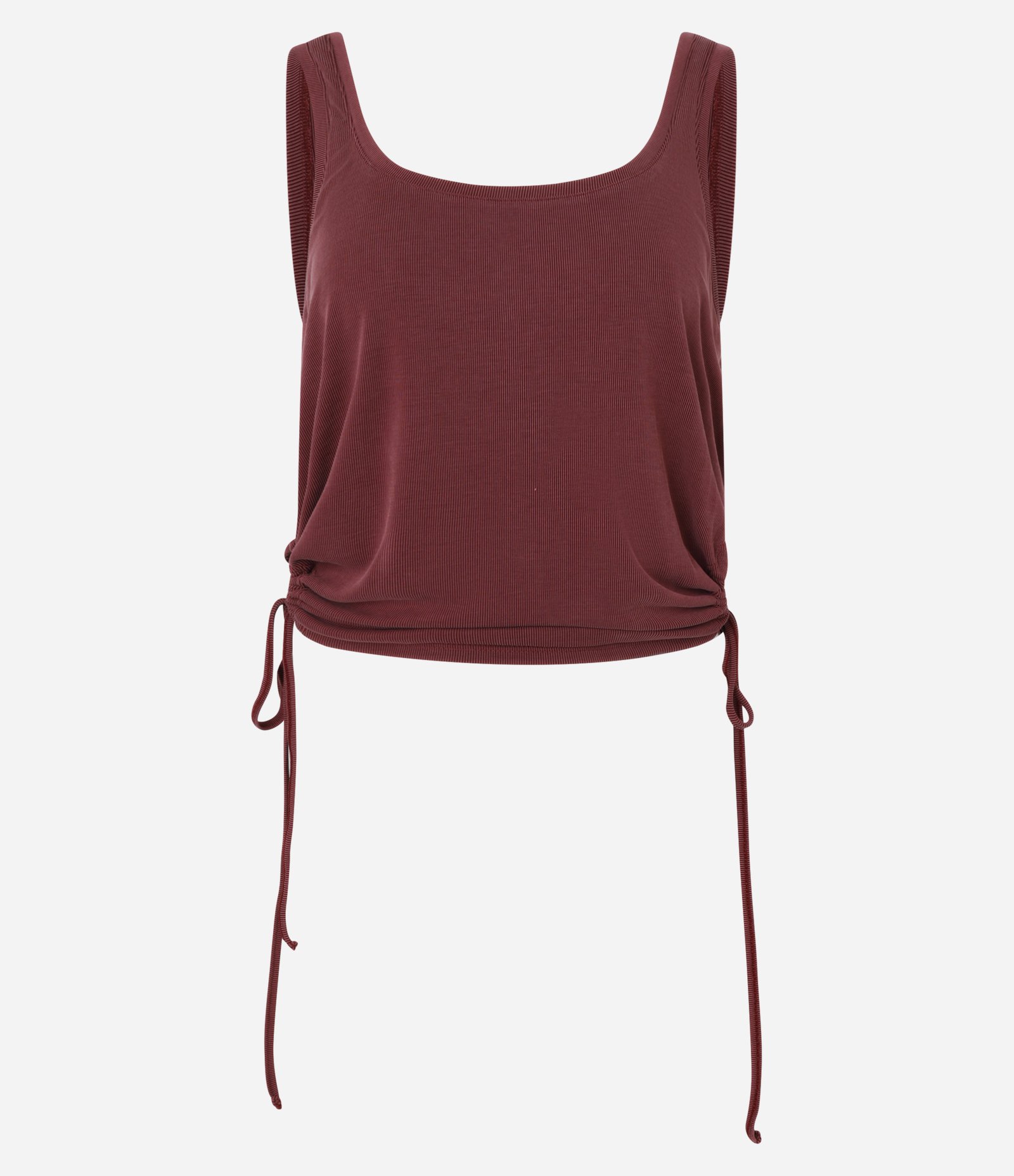 Regata em Ribana com Recorte Cut Out e Amarração na Lateral Bordô 4