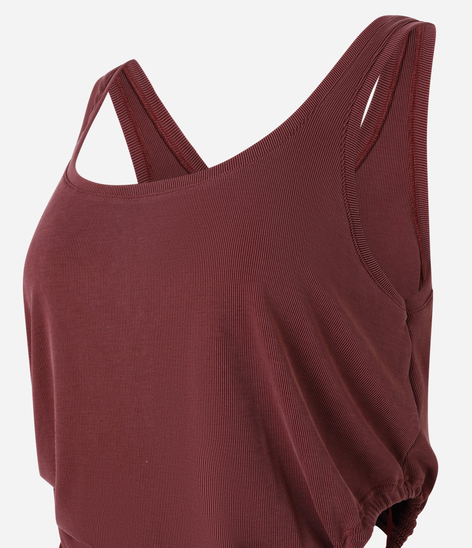Regata em Ribana com Recorte Cut Out e Amarração na Lateral Bordô 5