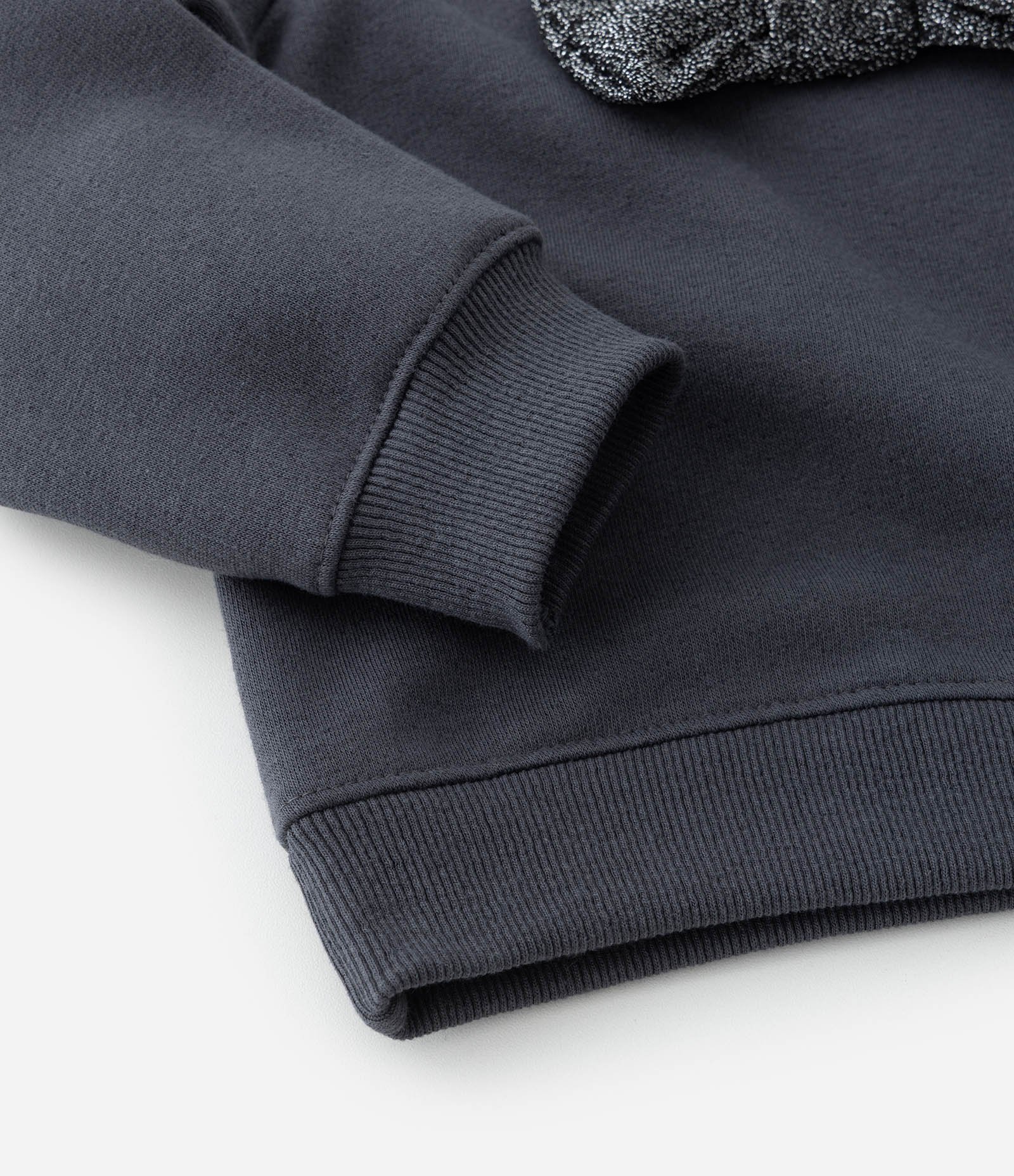 Casaco Infantil em Moletom com Laço Brilhante - Tam 1 a 6 Anos Cinza 4