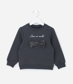 Casaco Infantil em Moletom com Laço Brilhante - Tam 1 a 6 Anos