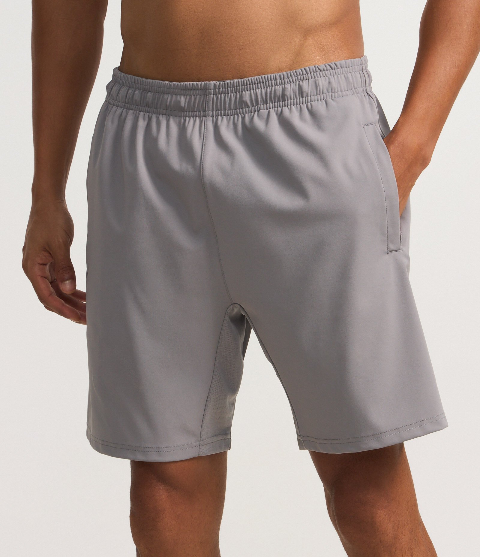 Bermuda Esportiva em Microfibra com Zíper no Bolso Cinza 2