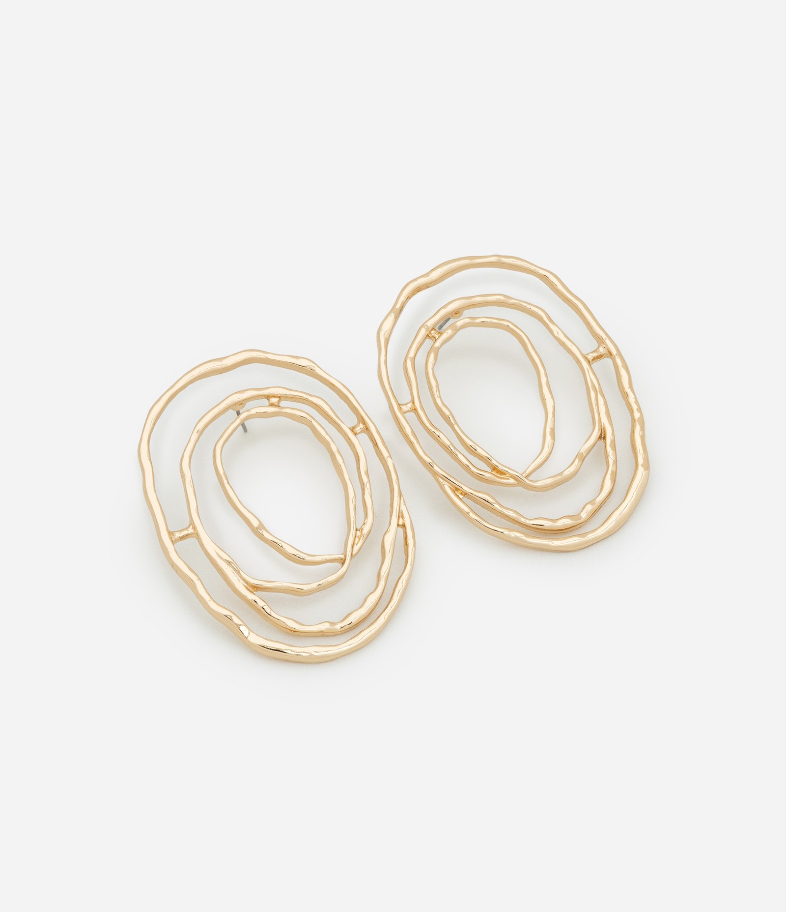 Maxi Brinco em Metal com Elos Martelados Dourado 2