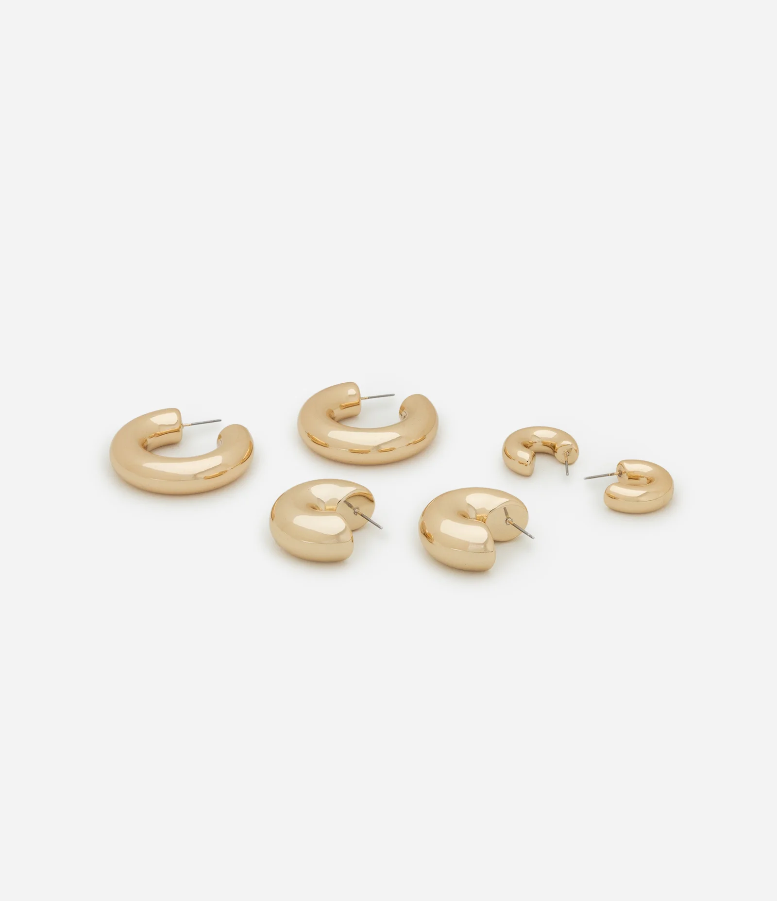 Kit 3x1 Argolas Metal Liso bold em 3 tamanhos AE_FW25_BRI_0252 Dourado 2