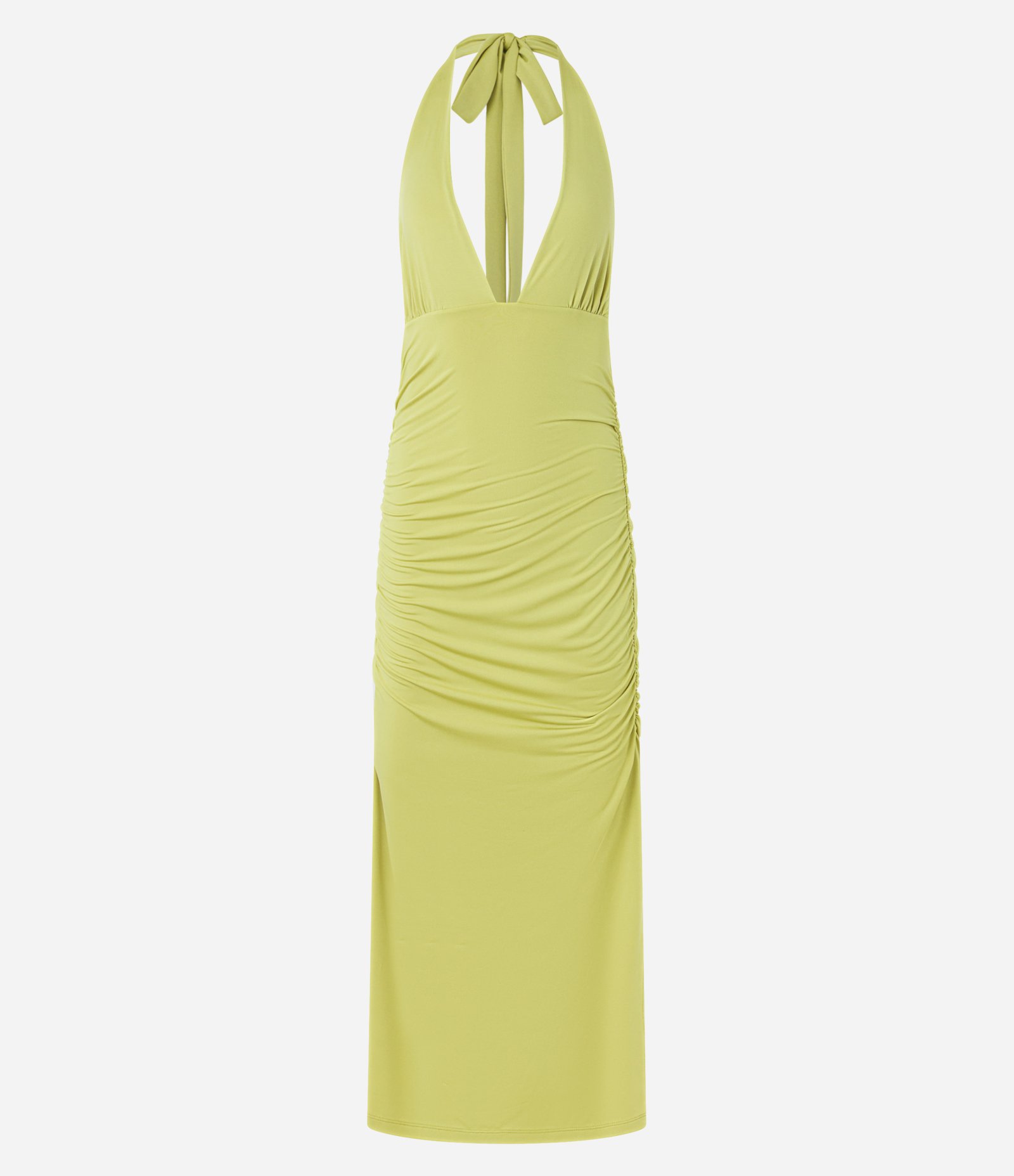 Vestido New Midi em Jersey com Drapeados Laterais Verde 6