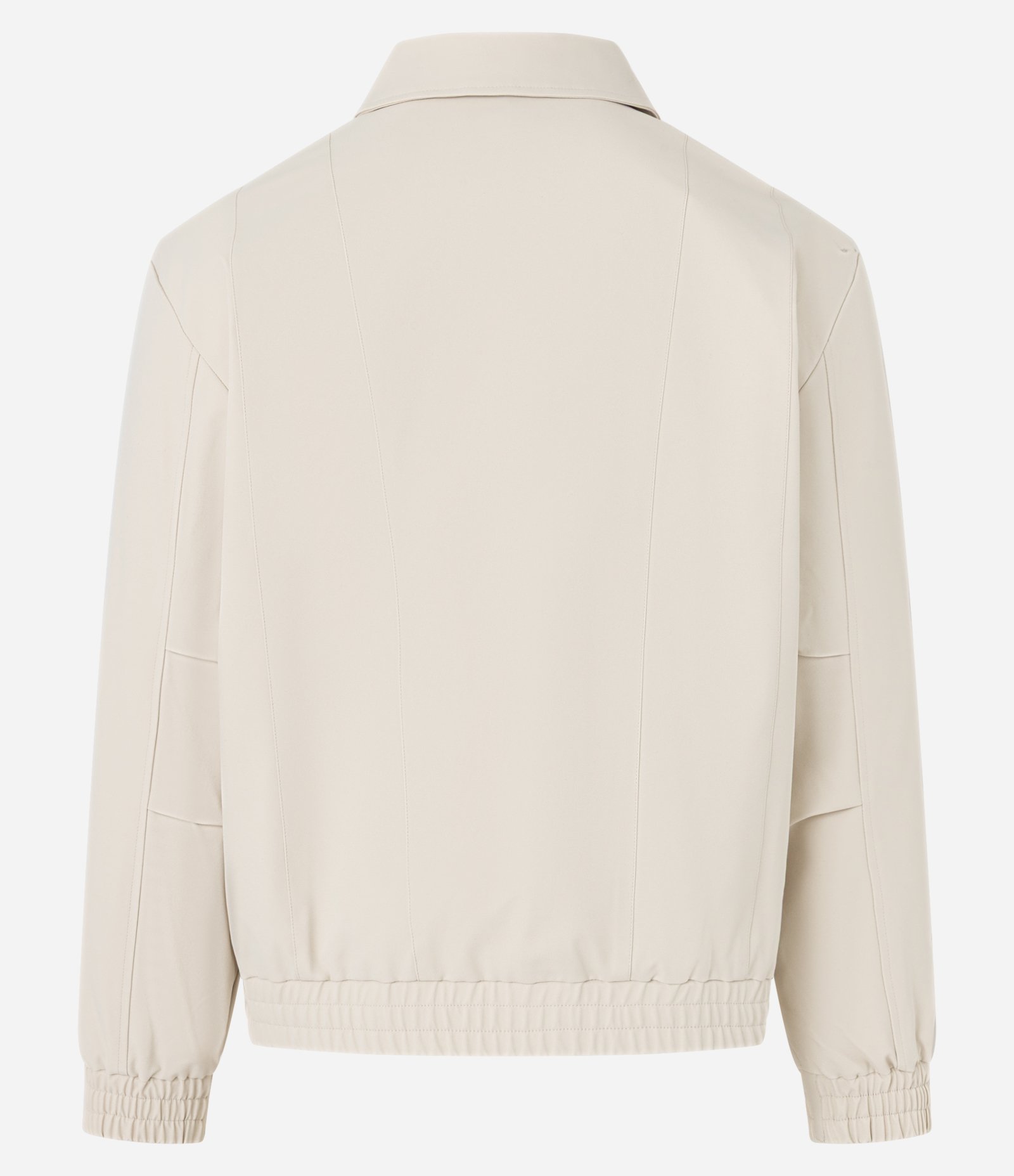 Jaqueta Boxy com Elástico na Barra e Recortes Bege 7