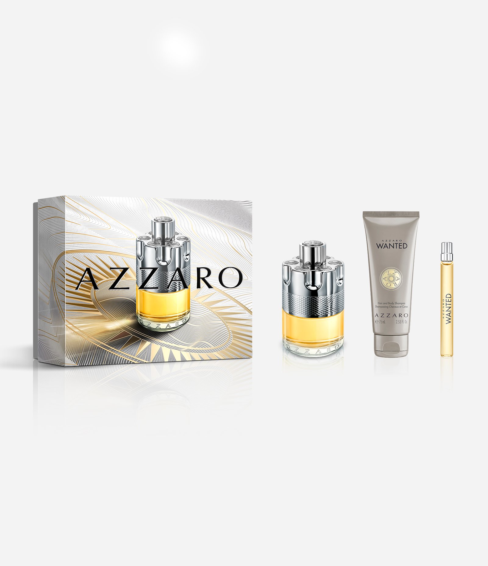 Kit Azzaro Wanted Eau de Toilette 100ml +  Shampoo 75ml + Travel Size 10ml KIT 1